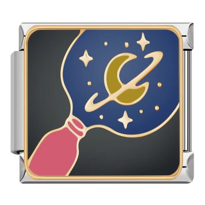 Dream, Star & Moon Italian Charms — Celestial Night Sky Bracelet Links
