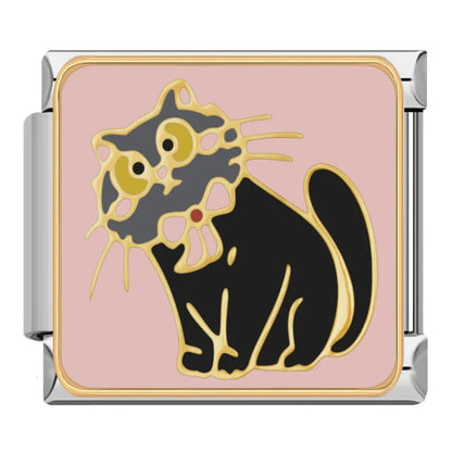 Whimsical Kittens & Cat Lover Enamel Italian Charms – Italian charm bracelet charm, design 3 of 6, by Charmtastic