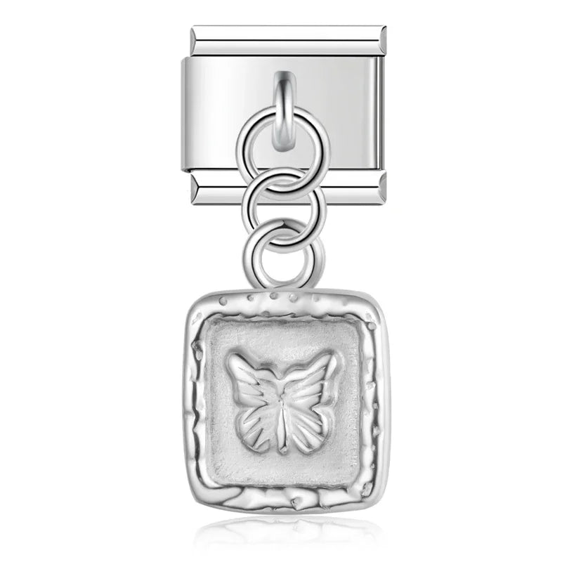 Wing Star Owl Moon Heart silver charms – butterfly pendant charm, Italian charm bracelet charm by Charmtastic