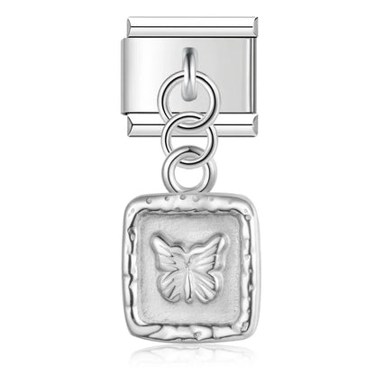 Wing Star Owl Moon Heart silver charms – butterfly pendant charm, Italian charm bracelet charm by Charmtastic