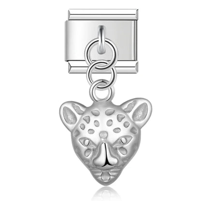 Wing Star Owl Moon Heart silver charms – leopard head charm, Italian charm bracelet charm by Charmtastic